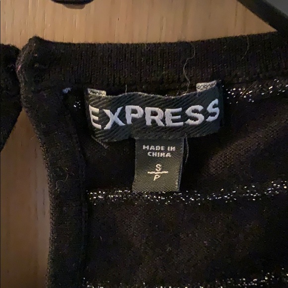 Express Black w/Glitter Stripe Short Sleeve - Picture 8 of 10